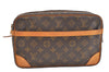Authentic Louis Vuitton Monogram Compiegne 28 Clutch Hand Bag M51845 LV 1942K