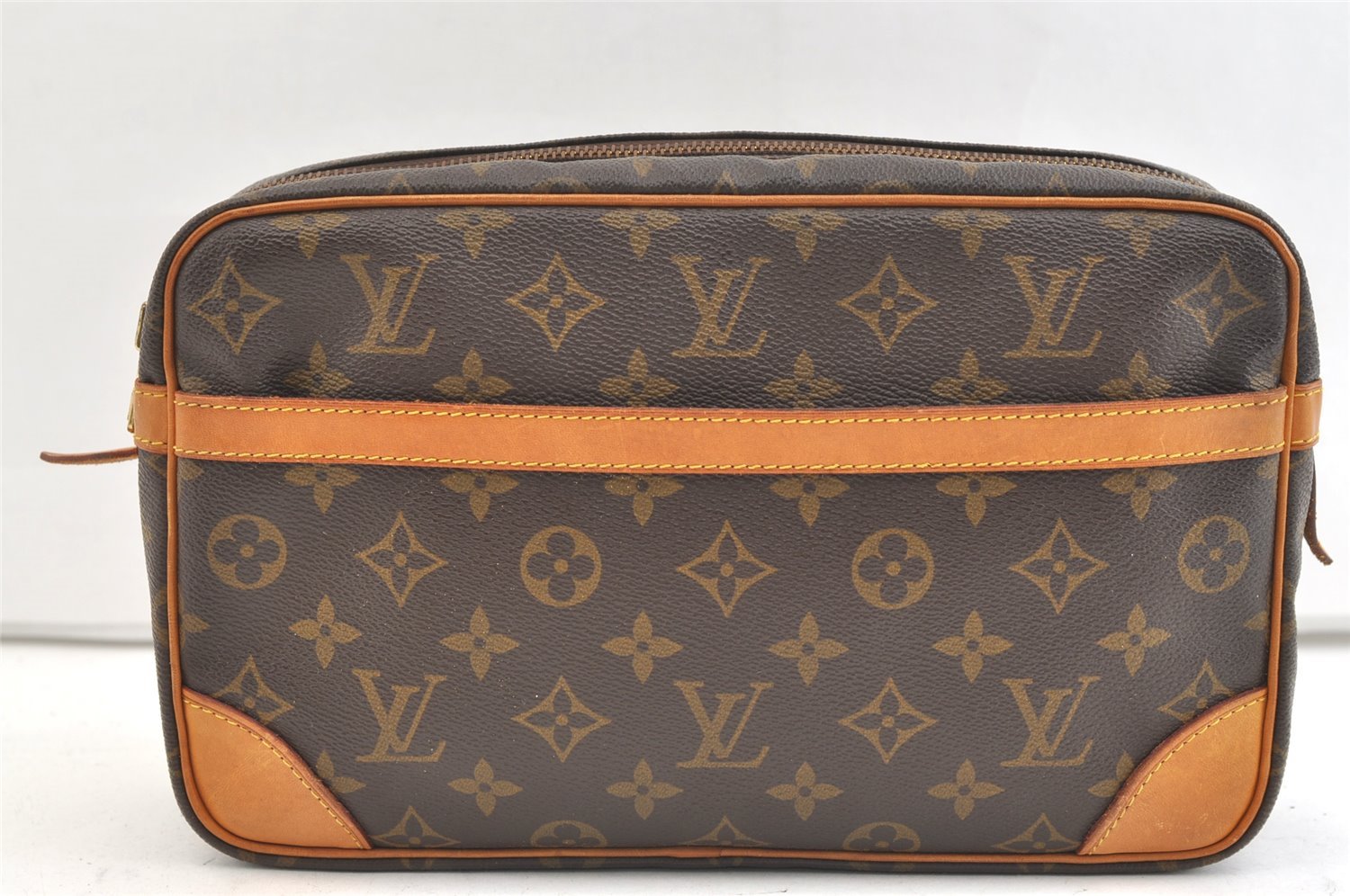 Authentic Louis Vuitton Monogram Compiegne 28 Clutch Hand Bag M51845 LV 1942K