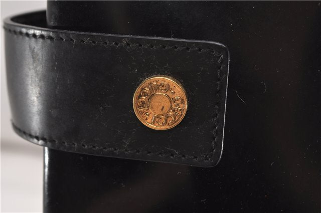 Authentic GUCCI Bamboo Shoulder Hand Bag Purse GG Leather Black Junk 1945G