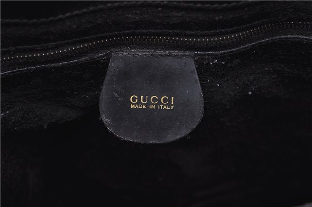 Authentic GUCCI Bamboo Shoulder Hand Bag Purse GG Leather Black Junk 1945G