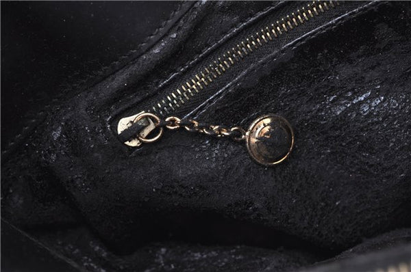 Authentic GUCCI Bamboo Shoulder Hand Bag Purse GG Leather Black Junk 1945G