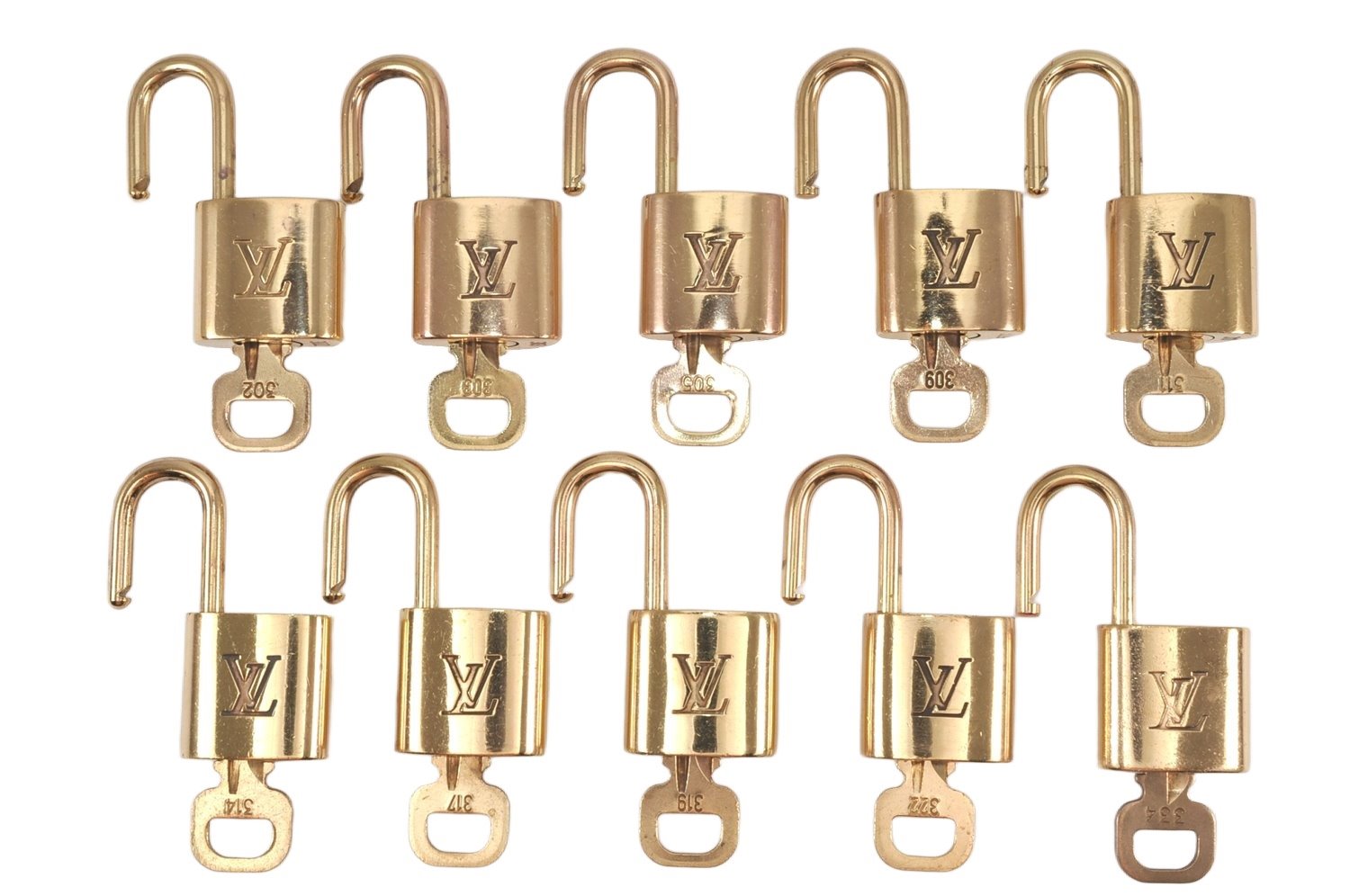 Authentic Louis Vuitton Padlock & Keys 10Set LV 1947L