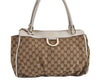 Authentic GUCCI Abbey Shoulder Tote Bag GG Canvas Leather 189831 Brown 1949J