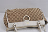 Authentic GUCCI Abbey Shoulder Tote Bag GG Canvas Leather 189831 Brown 1949J
