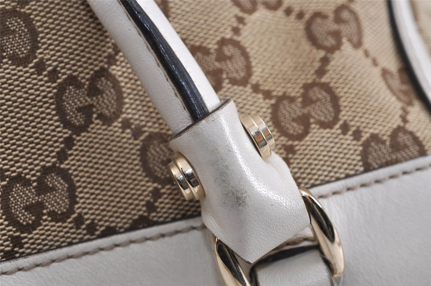 Authentic GUCCI Abbey Shoulder Tote Bag GG Canvas Leather 189831 Brown 1949J