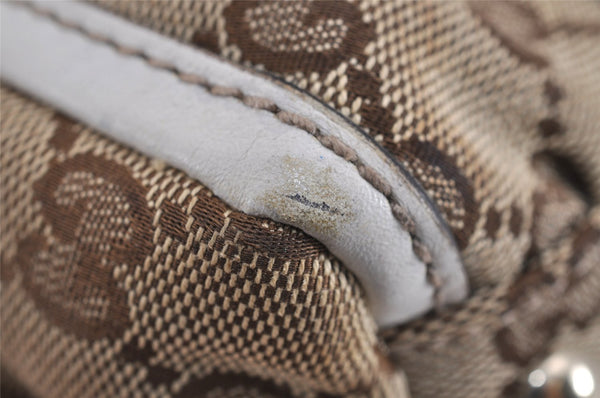 Authentic GUCCI Abbey Shoulder Tote Bag GG Canvas Leather 189831 Brown 1949J