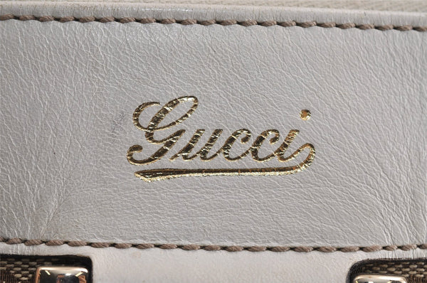 Authentic GUCCI Abbey Shoulder Tote Bag GG Canvas Leather 189831 Brown 1949J