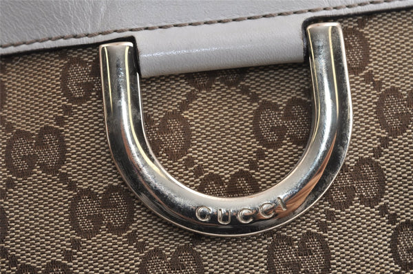 Authentic GUCCI Abbey Shoulder Tote Bag GG Canvas Leather 189831 Brown 1949J