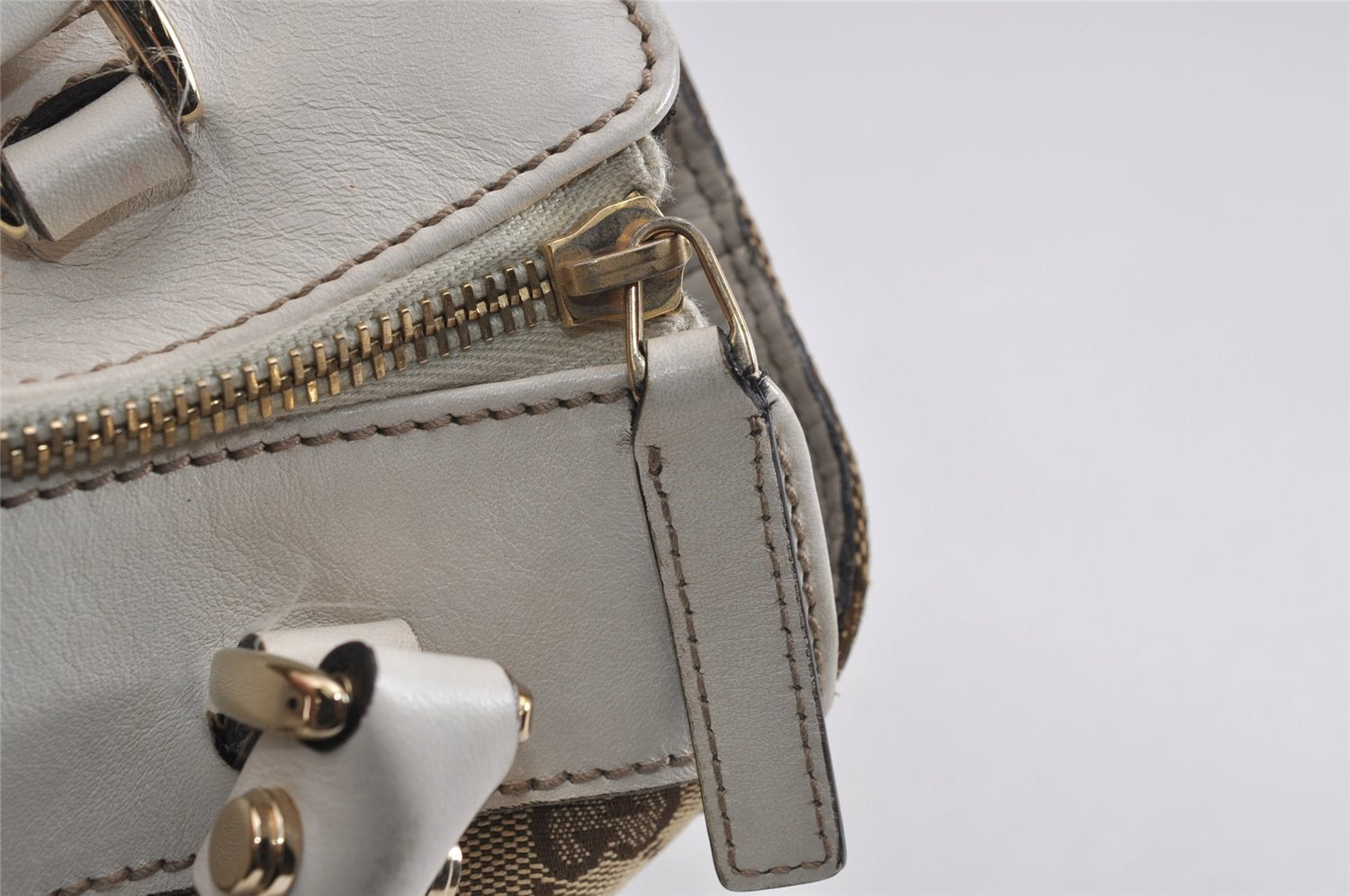 Authentic GUCCI Abbey Shoulder Tote Bag GG Canvas Leather 189831 Brown 1949J