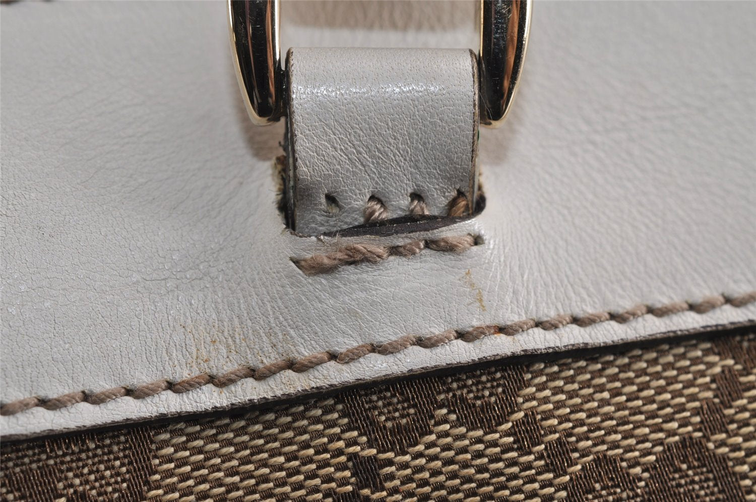 Authentic GUCCI Abbey Shoulder Tote Bag GG Canvas Leather 189831 Brown 1949J