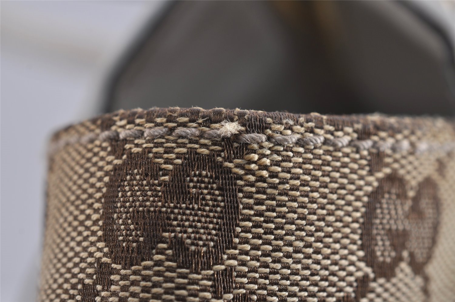 Authentic GUCCI Abbey Shoulder Tote Bag GG Canvas Leather 189831 Brown 1949J