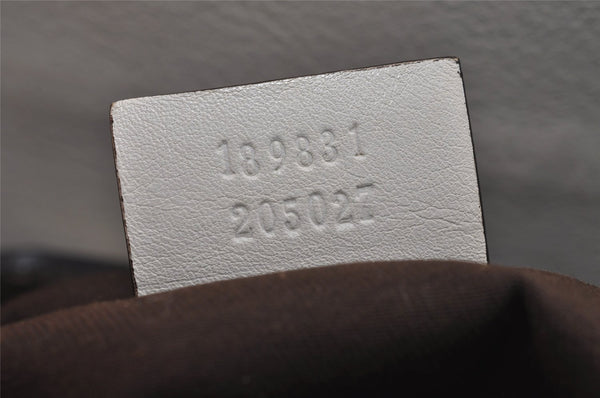 Authentic GUCCI Abbey Shoulder Tote Bag GG Canvas Leather 189831 Brown 1949J