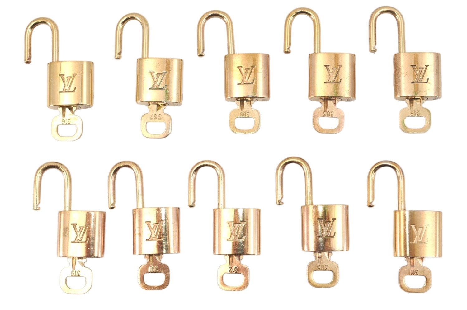 Authentic Louis Vuitton Padlock & Keys 10Set LV 1950L