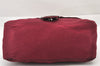 Authentic FENDI Mamma Baguette Shoulder Hand Bag Jersey Leather Wine Red 1951J