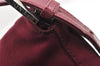 Authentic FENDI Mamma Baguette Shoulder Hand Bag Jersey Leather Wine Red 1951J