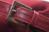 Authentic FENDI Mamma Baguette Shoulder Hand Bag Jersey Leather Wine Red 1951J