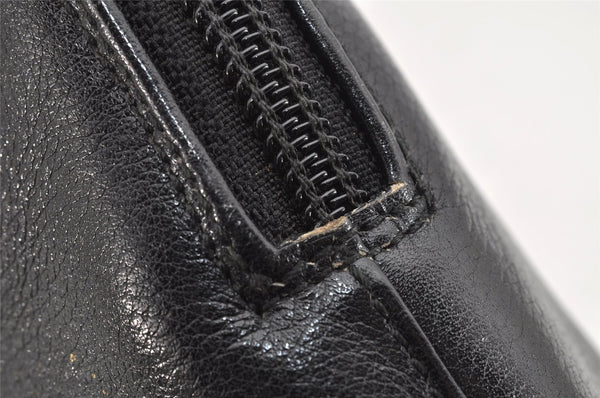 Authentic GUCCI Vintage Bamboo 2Way Shoulder Hand Bag Purse Leather Black 1952K