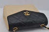 Authentic CHANEL Calf Skin Turnlock Matelasse Chain Shoulder Bag Beige 1953J