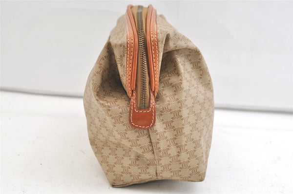 Authentic CELINE Macadam Blason Pattern Clutch Hand Bag PVC Leather Beige 1953K