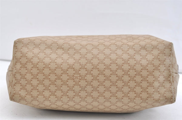 Authentic CELINE Macadam Blason Pattern Clutch Hand Bag PVC Leather Beige 1953K