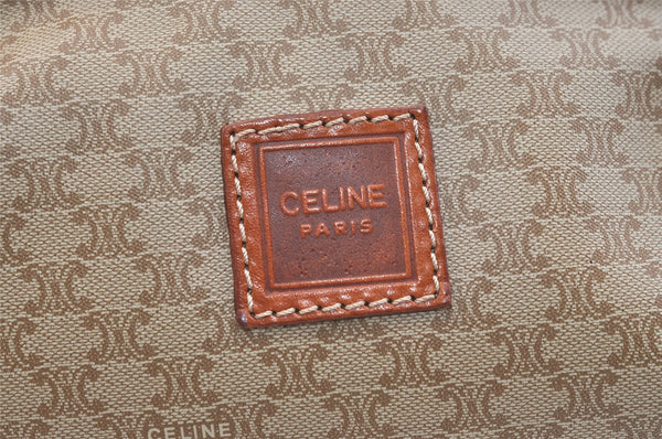 Authentic CELINE Macadam Blason Pattern Clutch Hand Bag PVC Leather Beige 1953K