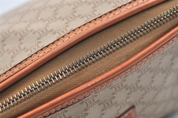 Authentic CELINE Macadam Blason Pattern Clutch Hand Bag PVC Leather Beige 1953K