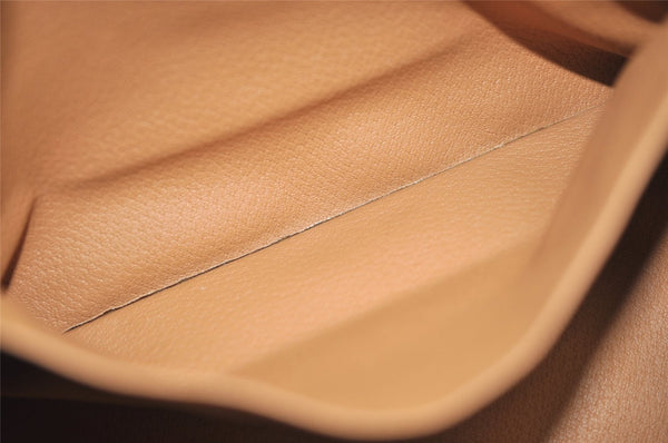 Authentic CELINE Macadam Blason Pattern Clutch Hand Bag PVC Leather Beige 1953K