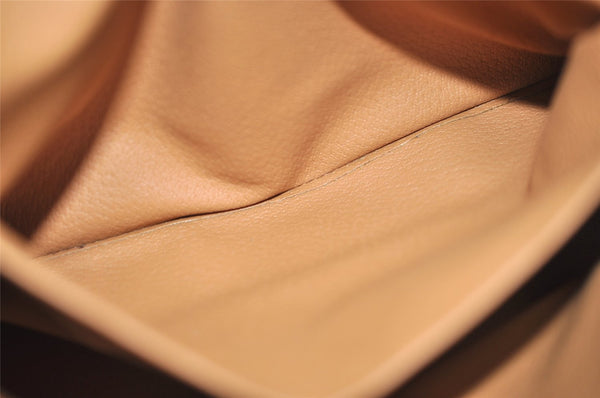 Authentic CELINE Macadam Blason Pattern Clutch Hand Bag PVC Leather Beige 1953K