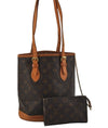 Authentic Louis Vuitton Monogram Bucket PM Shoulder Tote Bag M42238 Junk 1954J