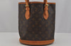 Authentic Louis Vuitton Monogram Bucket PM Shoulder Tote Bag M42238 Junk 1954J