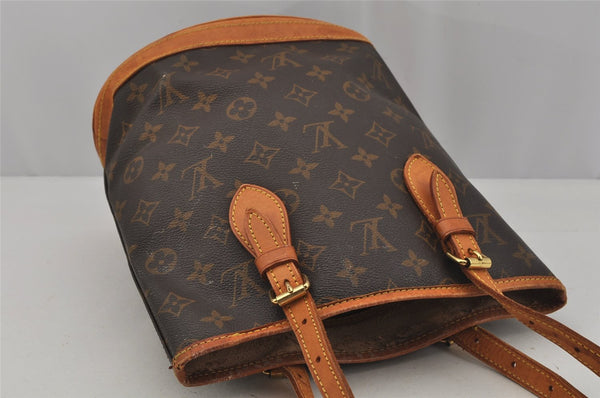 Authentic Louis Vuitton Monogram Bucket PM Shoulder Tote Bag M42238 Junk 1954J