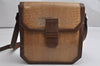 Authentic YVES SAINT LAURENT Shoulder Bag Purse PVC Leather Brown 1954K