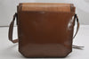 Authentic YVES SAINT LAURENT Shoulder Bag Purse PVC Leather Brown 1954K