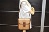 Authentic YVES SAINT LAURENT Shoulder Bag Purse PVC Leather Brown 1954K