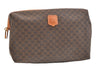 Authentic CELINE Macadam Blason Pattern Clutch Hand Bag PVC Leather Brown 1955K