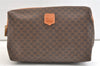Authentic CELINE Macadam Blason Pattern Clutch Hand Bag PVC Leather Brown 1955K