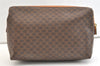 Authentic CELINE Macadam Blason Pattern Clutch Hand Bag PVC Leather Brown 1955K