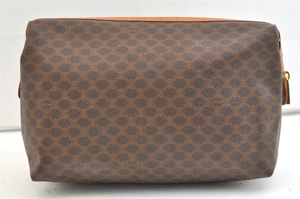 Authentic CELINE Macadam Blason Pattern Clutch Hand Bag PVC Leather Brown 1955K
