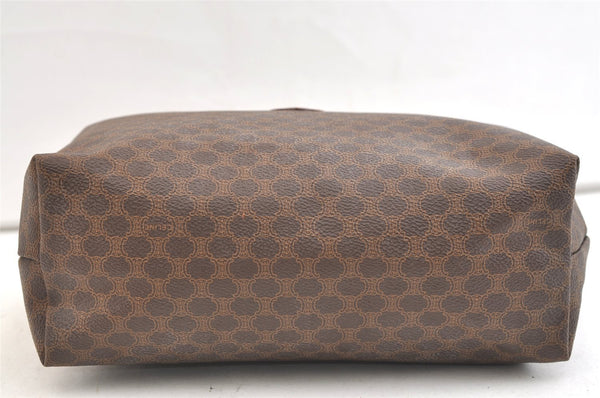 Authentic CELINE Macadam Blason Pattern Clutch Hand Bag PVC Leather Brown 1955K