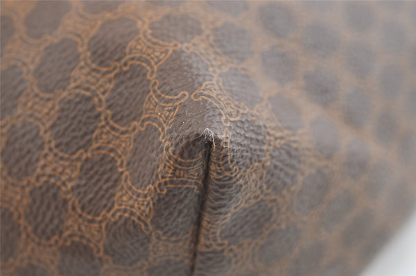 Authentic CELINE Macadam Blason Pattern Clutch Hand Bag PVC Leather Brown 1955K