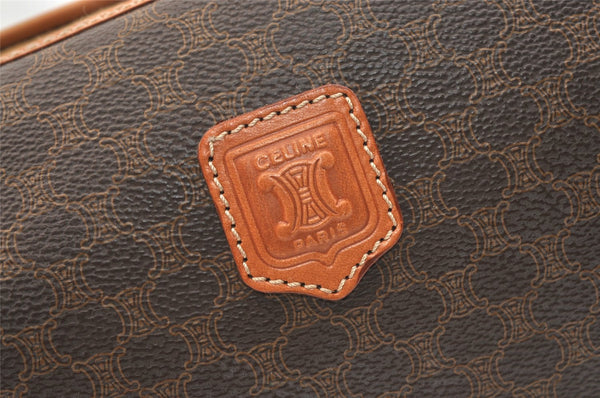 Authentic CELINE Macadam Blason Pattern Clutch Hand Bag PVC Leather Brown 1955K