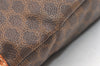 Authentic CELINE Macadam Blason Pattern Clutch Hand Bag PVC Leather Brown 1955K