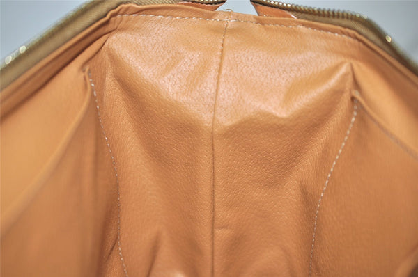 Authentic CELINE Macadam Blason Pattern Clutch Hand Bag PVC Leather Brown 1955K