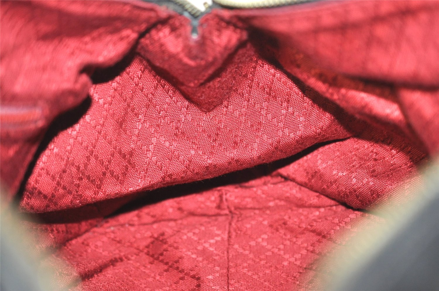 Authentic GUCCI Vintage Hand Boston Bag GG Canvas Leather Black 1957I