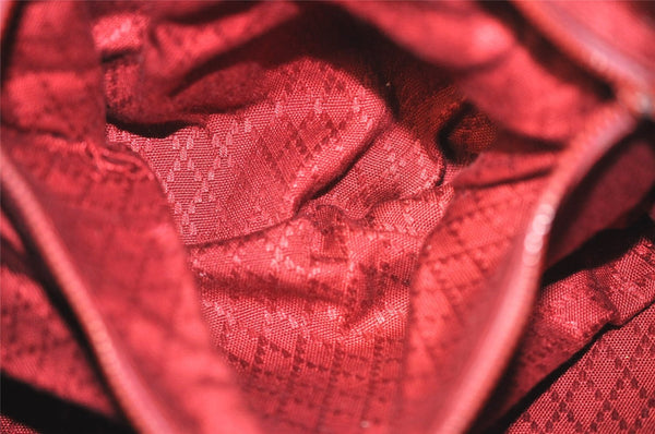 Authentic GUCCI Vintage Hand Boston Bag GG Canvas Leather Black 1957I