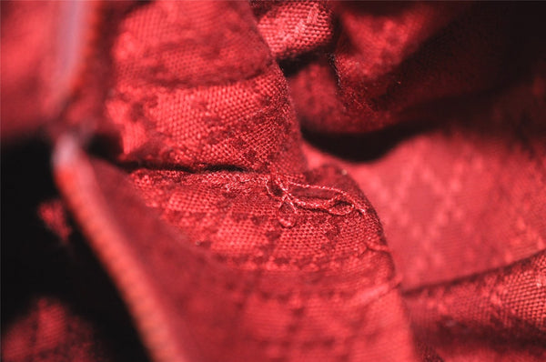 Authentic GUCCI Vintage Hand Boston Bag GG Canvas Leather Black 1957I