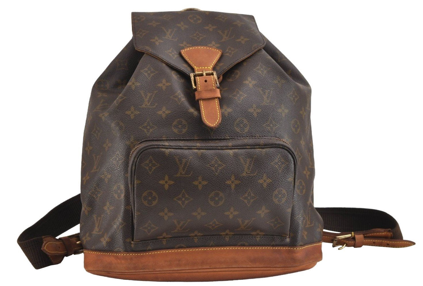 Authentic Louis Vuitton Monogram Montsouris GM Backpack M51135 LV 1959J