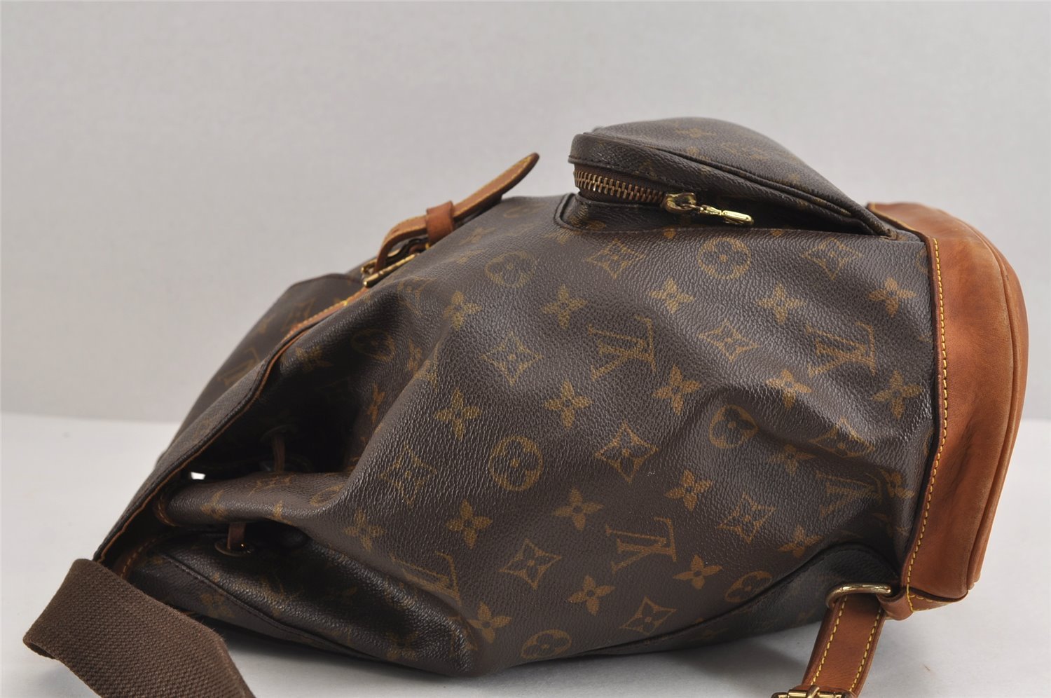Authentic Louis Vuitton Monogram Montsouris GM Backpack M51135 LV 1959J