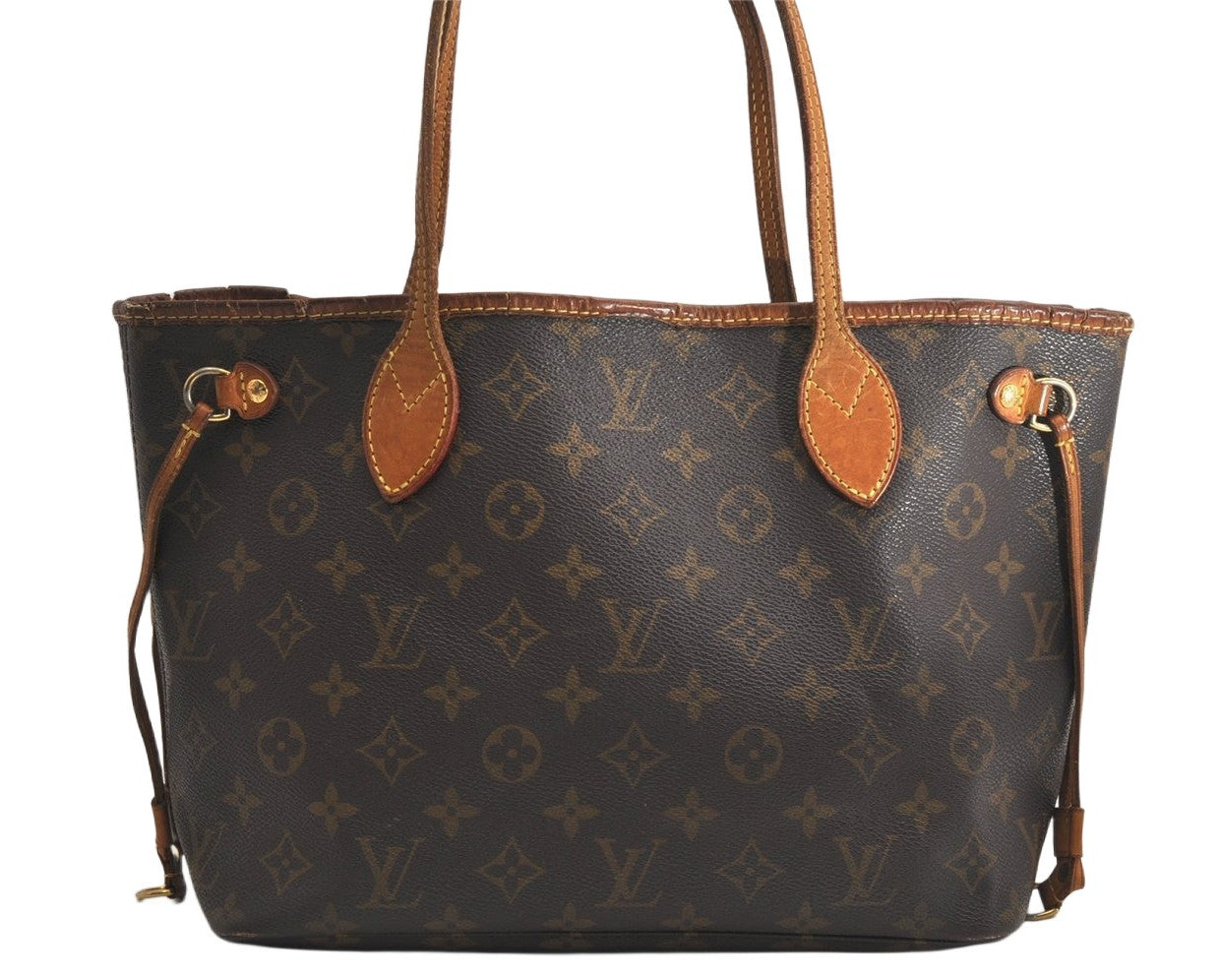 Authentic Louis Vuitton Monogram Neverfull PM Shoulder Tote Bag M40155 LV 1959K