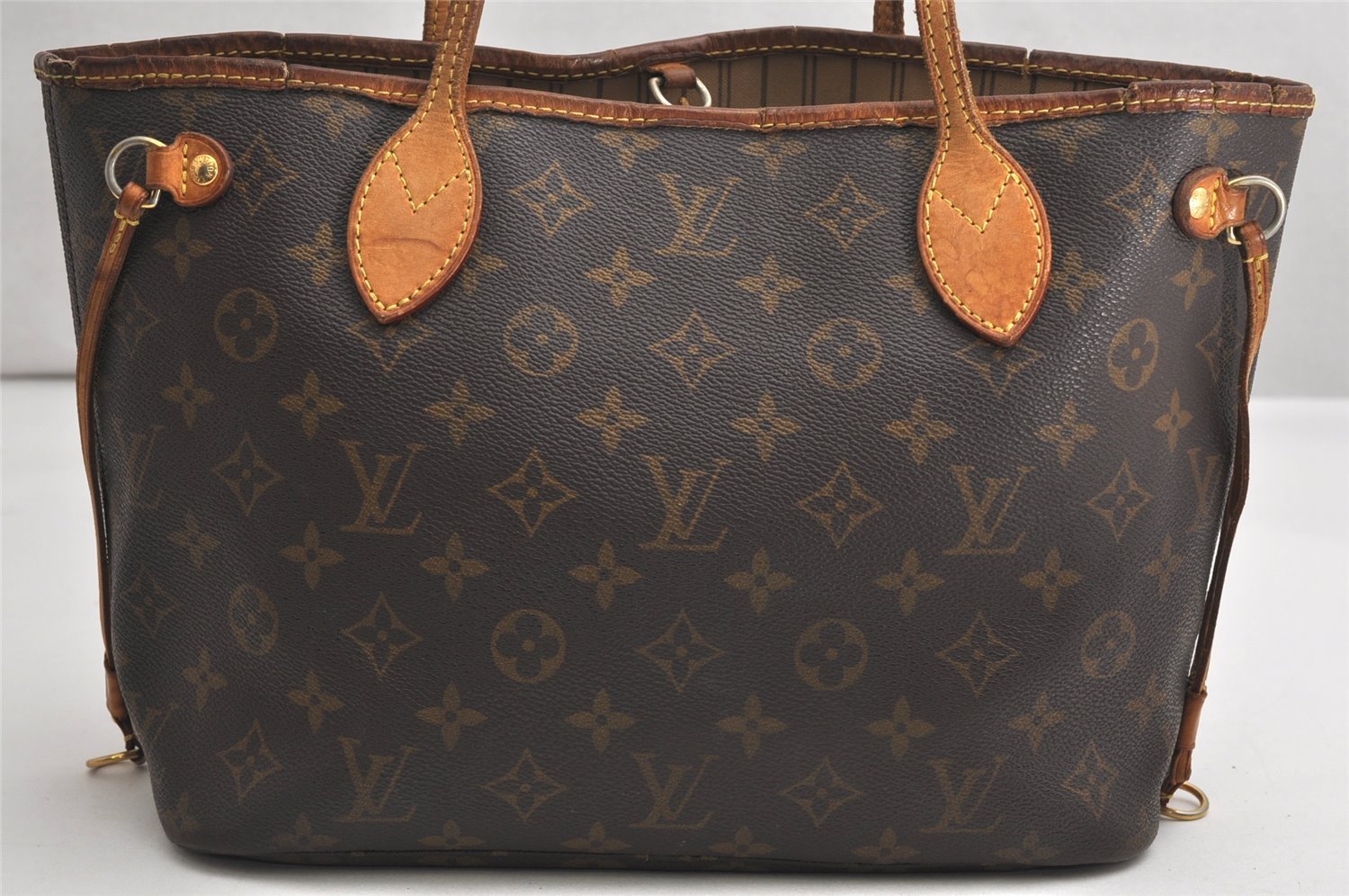 Authentic Louis Vuitton Monogram Neverfull PM Shoulder Tote Bag M40155 LV 1959K